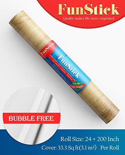 FunStick Klebefolie Holzoptik Vintage Selbstklebende Folie 60CM x 5M Vinyltapete Möbel Aufkleber Tapete Braun Abnehmbar Dekofolie für Wohnzimmer Wände Schränk Tür Tisch DIY Renovierungen