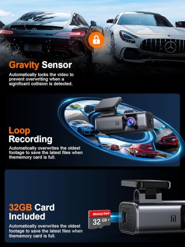 Image of galphi 4K Dash Cam Front, Built-in 5G WiFi, 32GB Card Included, Dash Camera for Cars, Mini Dashcam with Super Night Vision, Loop Recording, G-Sensor, 24 Hours Parking Monitor, Support 256GB Max