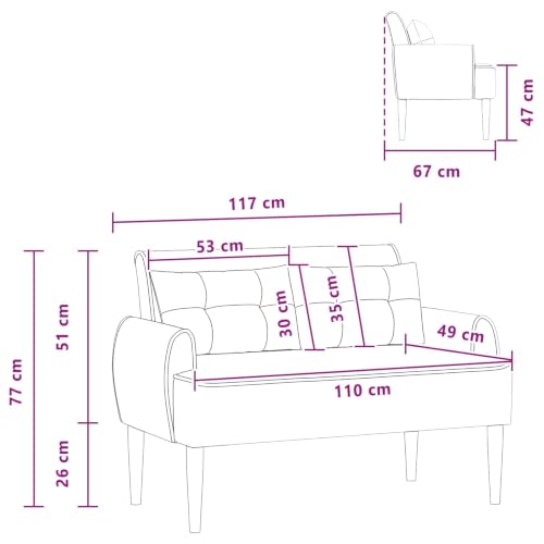 Sofá amoroso beige de 117 cm para pisos pequeños con problemas de espacio 4