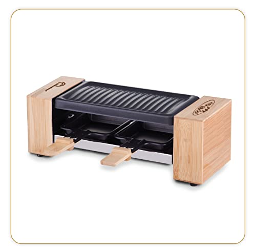 LITTLE BALANCE 8618 Raclette 2 Meuuh, per 1-2 persone, 320W, bambù