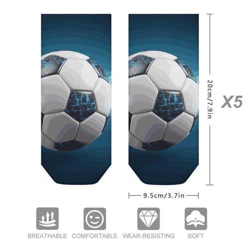 5 Pairs of Cotton Ankle Socks for Women Men Soccer Sports Ball Low Cut Socks for Running Hiking No Show Athletic Sock2