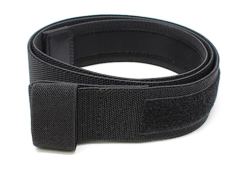Black No Scratch Flex Web Belt with Buckleless Hook and Loop Closure – No Buckle No Metal and TSA Approved3