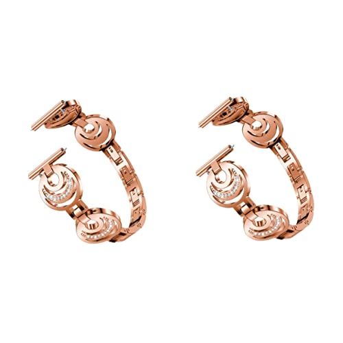 Bracelet acier avec cristaux d'un design unique rose Mikikit ajustable