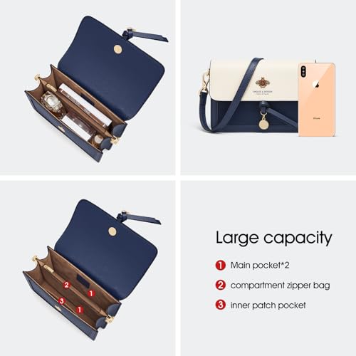 Bolso bandolera pequeño de cuero para mujer miniatura 6