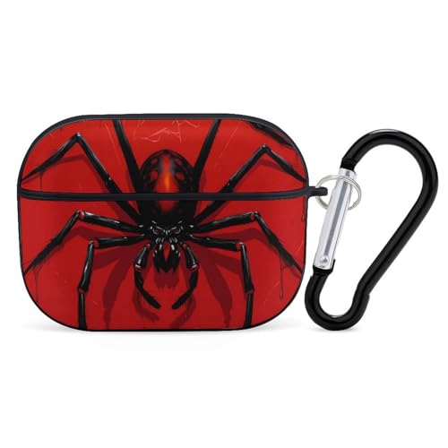Spider Animal Cute Case for AirPods Pro Shockproof Protective Cover with Keychain Accessories for Men Women black-style