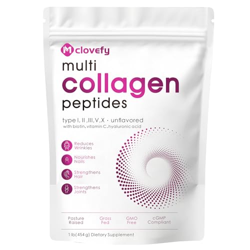 Mclovefy Multi Collagen Peptides Powder 16oz Unflavored