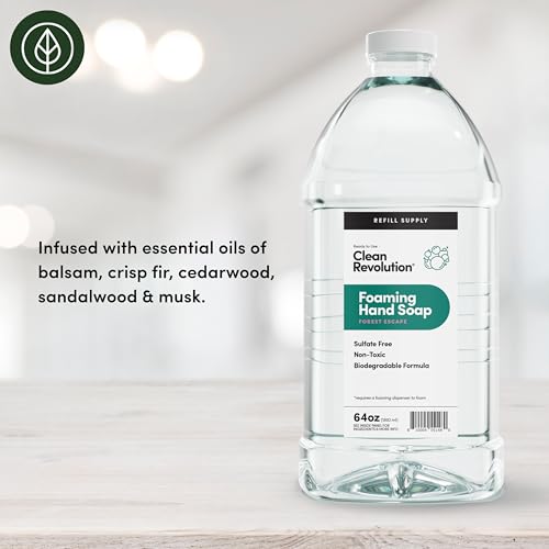 Image of Clean Revolution Foaming Hand Soap Refill Supply Container, Ready to Use Formula, Forest Escape Fragrance, 64 Fl Oz (Pack of 1)