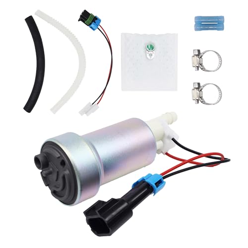 OXCANO TIA485-2 Fuel Pump 450 LPH E85 Racing High Performance Fuel Pump Kit Replacement for Walbro F90000267 450 LPH E85 fuel pump with 400-0085 125-190 Fuel Filter Strainer Hose Harness Pigtail