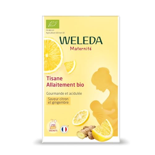 WELEDA - Tisane Allaitement bio Citron Gingembre - 20 sachets - Pour les femmes qui allaitent - Pour favoriser la lactation - ECOCERT - 20x2g