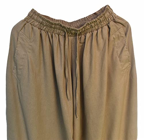 Clanmilums Men's Casual Harem Pants Loose Cotton Boho Hippie Drop Crotch Trouser (Medium, Green) #TOP4