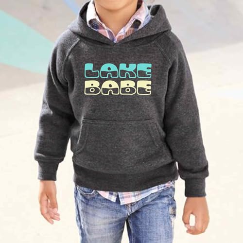 Lake Babe Shirt Hoodie Toddler Youth Lake Life Bum Sweatshirt Child Kid Gift Soft Navy Blue, Pink Turquoise Yellow3