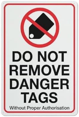 (2-Pack) Metal Tin Sign Do Not Remove Danger Tags Sign 8 X 12 Inches Rust Free - Uv Protected,Weatherproof And Fade Resistant