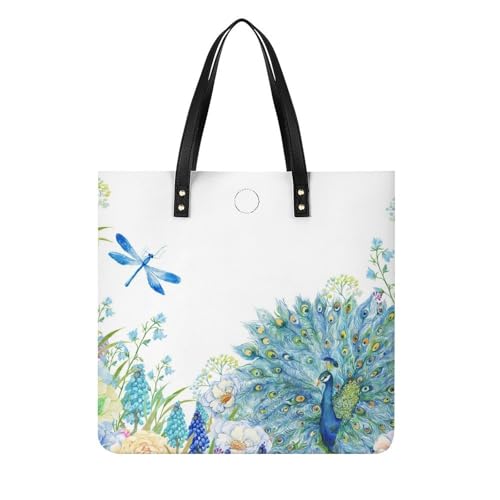 Sac à main libellule paon grand format 39x39cm ultra polyvalent