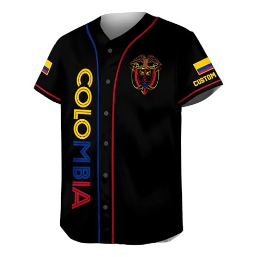 Camiseta personalizada de béisbol Colombia para hombres, camiseta Colombia para hombres, camiseta de béisbol Colombia miniatura 5