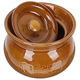 Veemoon Keramik Eintopfschüssel 500 Ml Hochtemperaturbeständig mit Deckel für Haushalt und Suppenrestaurant