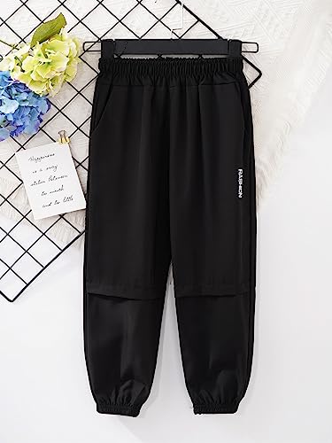 YEAHDOR Kids Causal Cargo Jogger Sweatpant Unisex Sport Athletic Pants Quick Dry Gym Workout Running Trousers Bottom3