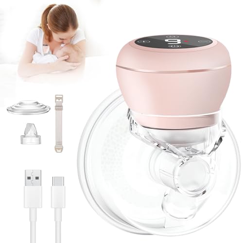 Unipampa Extractor de Leche Materna Portátil, Sacaleches Electricos Manos Libres con 3 Modos y 9 Niveles, Sacaleches Manos Libres, Pantalla LCD, Sin BPA, Sin Dolor, Ultra Silenciosa Recargable USB