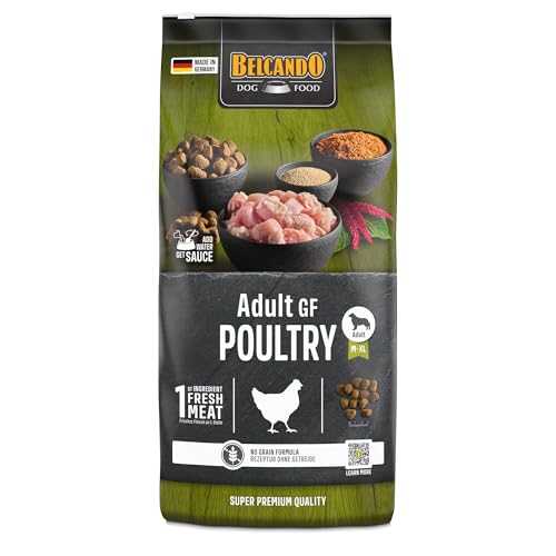 BELCANDO Adult GF Poultry [12,5 kg] getreidefreies Hundefutter | Trockenfutter ohne Getreide mit Geflügel | Alleinfuttermittel für ausgewachsene Hunde ab 1 Jahr