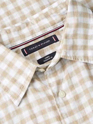 Image of Tommy Hilfiger Men's Long Sleeve Casual Linen Button Down Shirts in Regular Fit