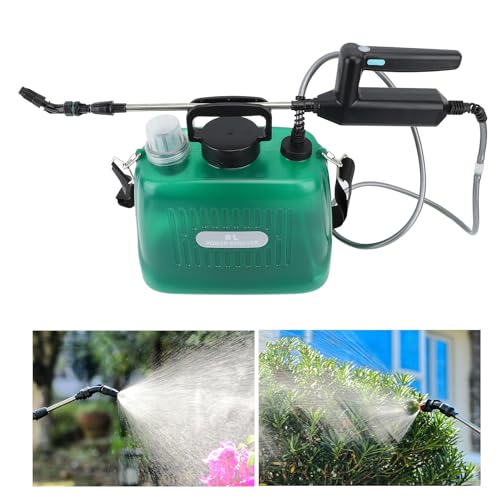 8L Batteriebetriebener Gartensprüher, 2000 MAh Wiederaufladbarer Elektrischer Sprüher Zum Gießen von Blumen, Sterilisator, Autoreinigung (Green)