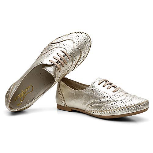 Sapato Feminino Oxford Q&A Linha 15360 Tamanho:37;Cor:Branco