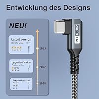 GIANAC 100W USB C auf USB C Kabel 0.3M, Schnellladekabel USB C Kabel Winkel – Ansicht 7