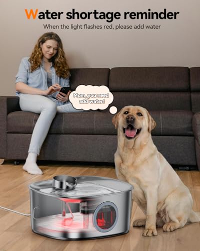 Fontaine à eau pour chien en acier inoxydable durable grand modèle - 8