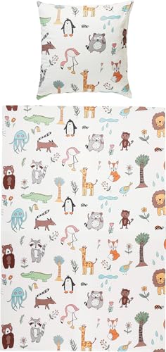 Erwin Müller Kinder-Bettwäsche Mako-Satin bunt Größe 135x200 cm (80x80...