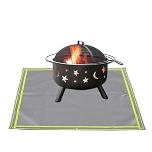 Fencelly Fire Pit Mat 59 “x 59” voor dek, vochtbestendige branddeken brandwerende mat, bescherm uw dek terras gras voor indoor outdoor BBQ vreugdevuur camping grillen brandverdediger