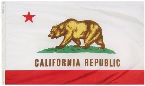 California State Flag 3x5 ft. Nylon SolarGuard Nyl-Glo 100% Made in USA to Official State Design Specifications by Annin Flagmakers. Model 140460 by Annin