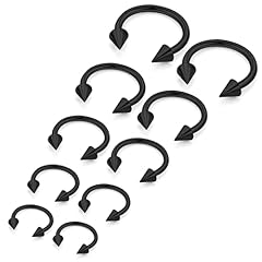 14G Black - 6mm, 8mm, 10mm, 12mm, 14m，14mmm (1 pair each)