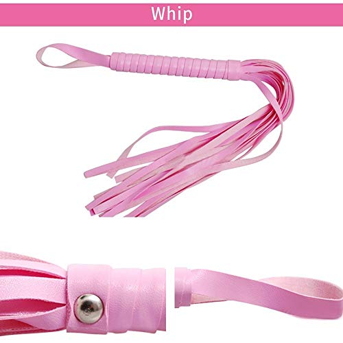 Conjunto Erótico 7 Peças - Bodypro - Rosa Queen - De Couro, Algemas, chicotes