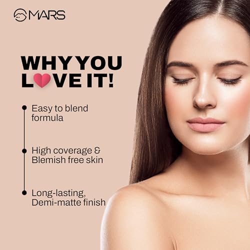 Image of MARS SPF50 PA++++ High Coverage Foundation | Blemish Free & Blendable Makeup | For All Skin Type | IN-VIVO Tested with 5 Star UVA+UVB Protection Boost Rating (40ml) (SHADE-02) (Pack of 2)