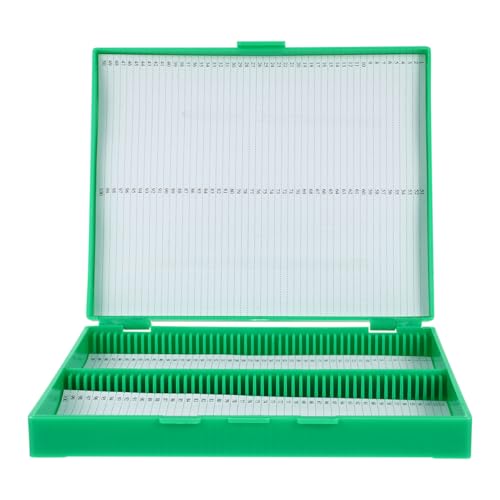 Veemoon Microscope Slides Storage Box Plastic Microscope Slides Organizer Case - Sponge Liner - can Storage 100pcs Slides for Specimens Container Organization Scientific Education Experiments