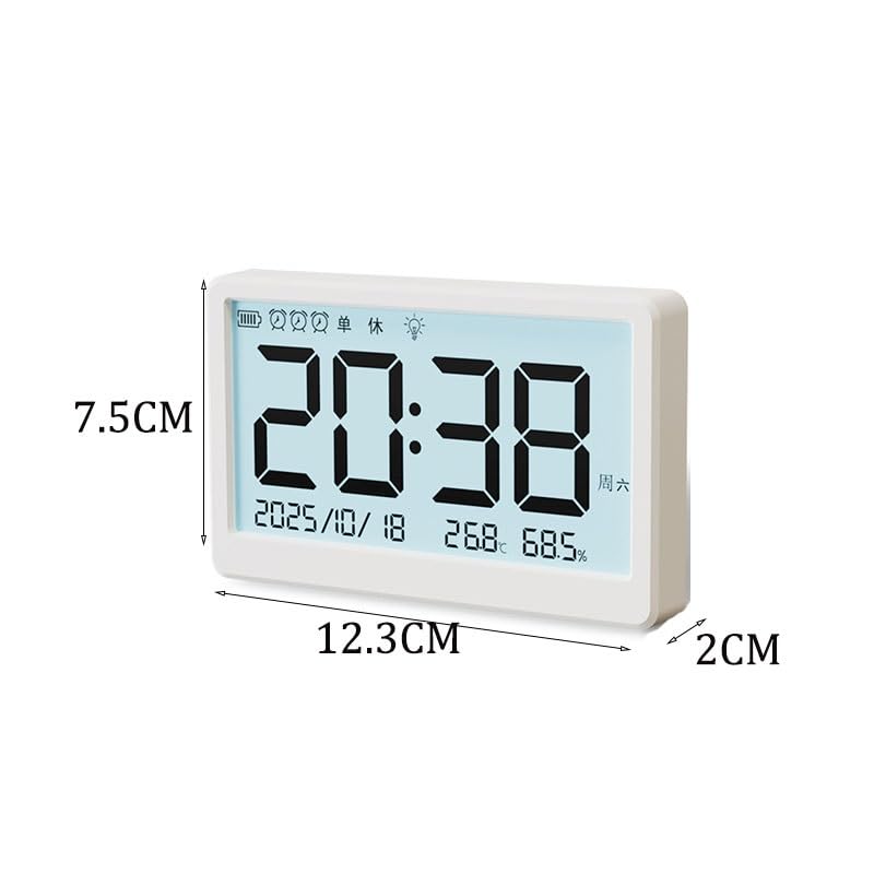 Thermometer Magnetic Clip Digital Night Light Alarm Clock Calendar for Home Use