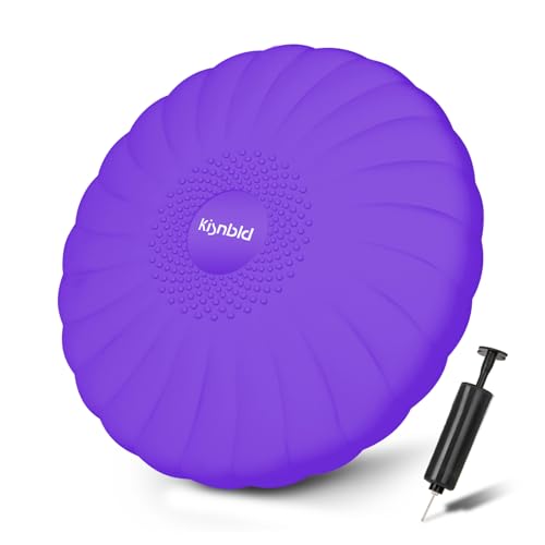 Image of kisnbld Wobble Cushion, Extra Thick Wiggle Seat for Sensory Kids, Non-slip Balance Disc with Inflation Pump for Adults Core Strength, Posture Improvement & Physical Therapy (13.5in /34cm)