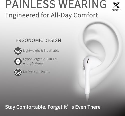 Image of Wired Earphone Bluetooth with Lightning Connector, [MFi Certified] with Microphone Volume Control Music and Calling Headphones Compatible for iPhone 14 /13 /12 /11 /SE /X /XR /XS Pack of 2