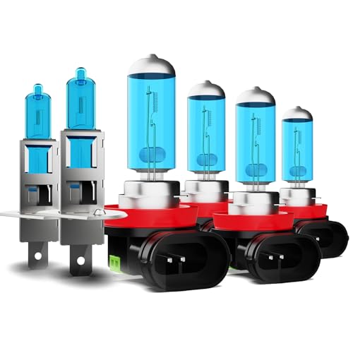 ZPXGIZT Light Bulbs Fit For Ford Focus 2012-2018,H1 H11 H11 High Low Beam Fog Lights High Performance Halogen Headlight Bulb Combo, 6000K White Light, Pack of 6