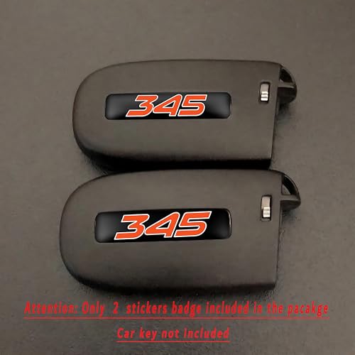 Image of TOOLEPIC for Dodge Challenger Charger Durango and Jeep Grand Cherokee Key fob Badges 2015-2024-Set of 2 - Finest Stickers Inlays Emblems Accessories for 345 Hemi, Ideal for Decals - Header Orange