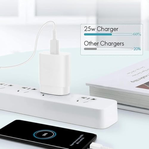 Image of 25W Original Type-C Superfast Charger Adapter Compatible with Samsung-Galaxy S /A /M /F /Z Series | S23 /S22 /S21 /21 fe /S20 /M14 5G /M34 /M54 /M53 5g /M33 /M13 /A34 /A54 5G (White)