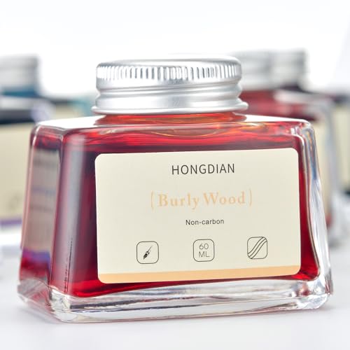 Image of Hongdian Fountain Pen Bottled Ink Burly Wood Color, 60ml Non Carbon Inkwell Bottle, Artist Calligraphy Ink