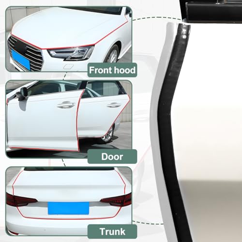 Image of Osilly Car Door Protector Edge Guards, 33Ft Anti Collision U Shaped Automobile Door Seal Protector, No Glue Vehicle Exterior Edge Trim Protective Strip Accessories, Universal Fit (Black)
