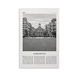 Alpharetta Print Black And White, Alpharetta Wall Art, Alpharetta Poster, Alpharetta Photo, Alpharet Canvas Poster Wall Art Decor Print Picture Paintings for Living Room Bedroom Decoration 24x36inch(6