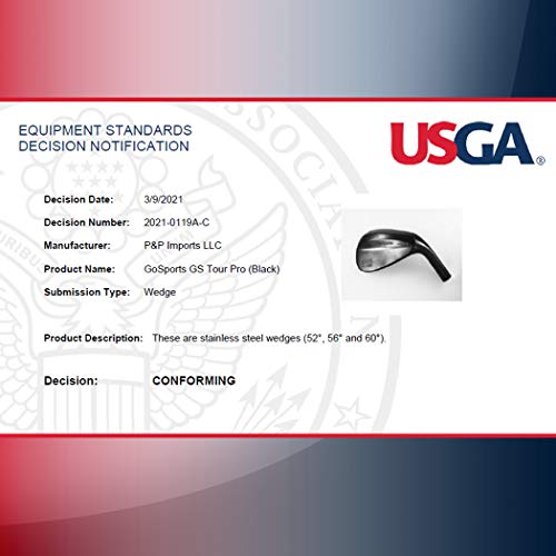 image for GoSports Tour Pro Golf Wedge Set - Includes 52 Degree Gap Wedge, 56 De