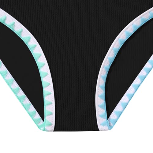 Image of Girls Bathing Suit Toddler Swimsuits 2 Piece Bikini Sets Round Neck Colorful Lace Teen Girls Swimwear 3-14T