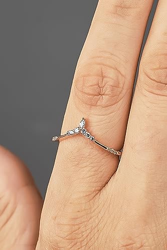 VVS1 Moissanite Wedding Bands Diamond Ring Enhancer for Engagement Rings 925 Sterling Silver Curved Stacking Band Size 4 to 104