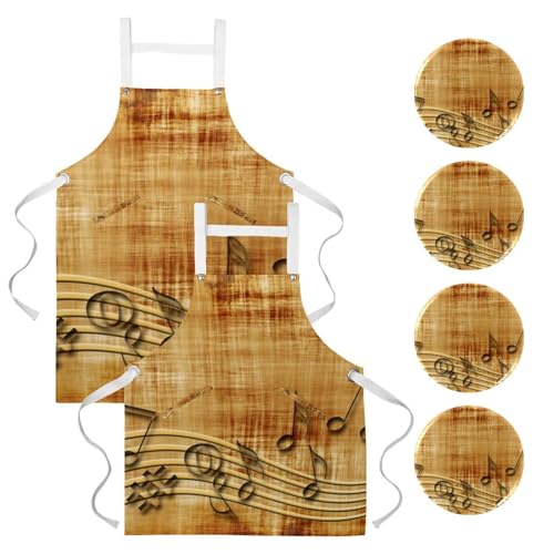 Tablier de cuisine anti-tache avec 4 broches pour ajustement