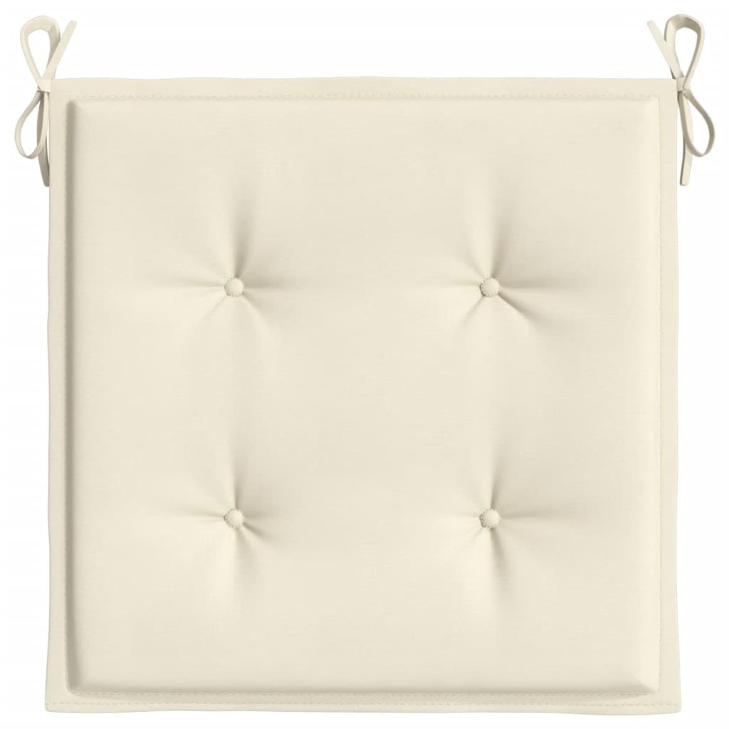 vidaXL 4X Cojines para Silla de Jardín Asiento Tumbona Patio Terraza Balcón Exterior Salón Acolchado Decoración Adorno Cómodo Tela Crema 50x50x4 cm