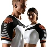 ZhongShuang Verstellbare Schulterbandage,Schulterstütze Für Herren Und Frauen,Stabilität Für Schultern,Leichte Atmungsaktive,Schulterbandage Passt Links Oder Rechts Schulter, L/XL