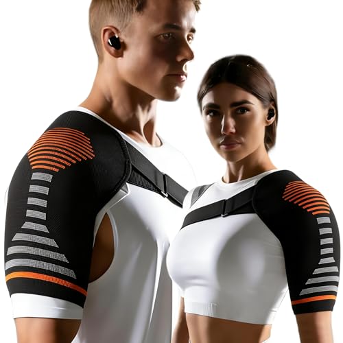 YTBAB Shoulder Support Brace for Men & Women Orange for Discomfort Relief & Muscle Relaxation, Easy to Wear & Remove 1 PCS (S/M)
